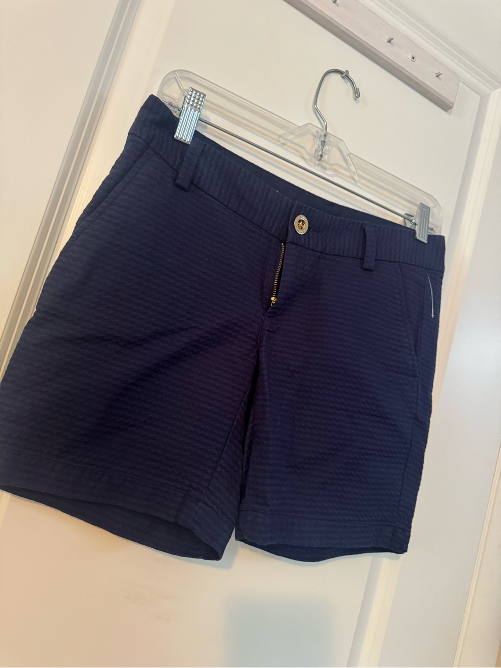 Womens Lilly Pulitzer True Navy Textured bottoms the Jayne Shorts 7in size 0 - Picture 4 of 7